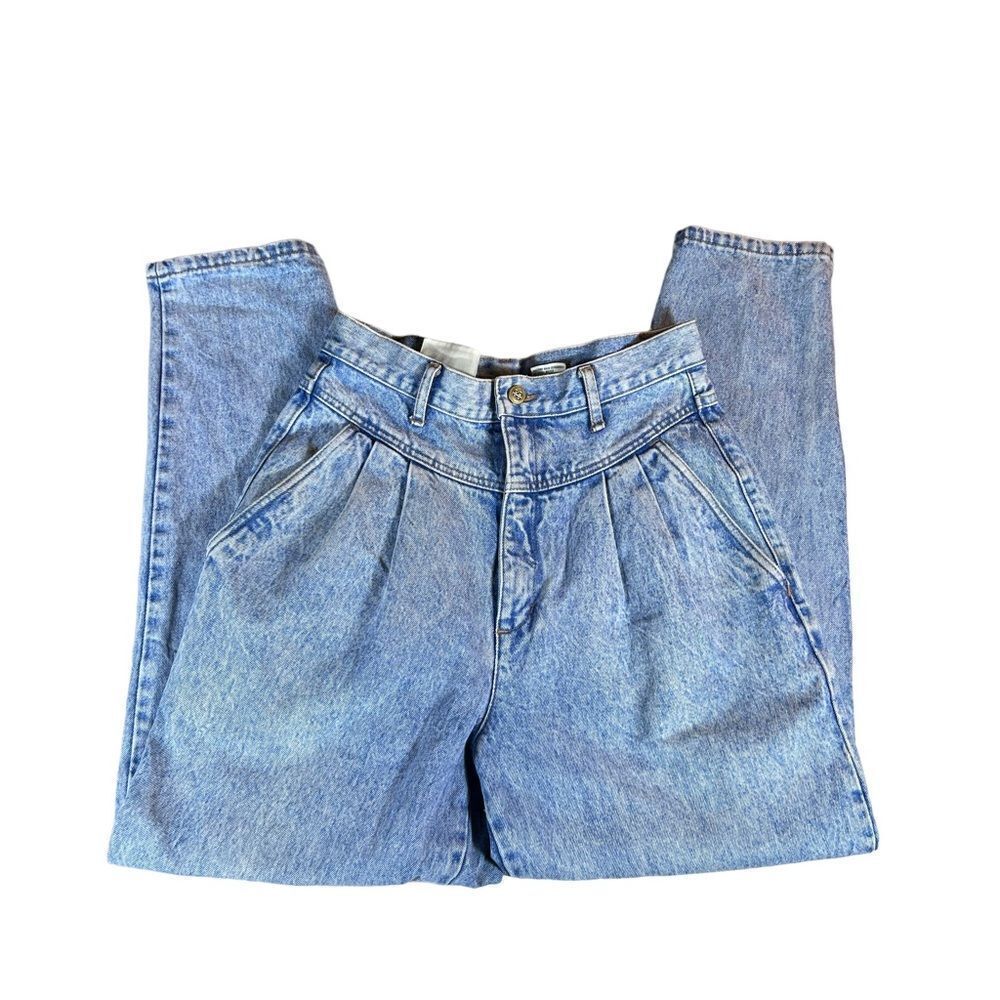 Vintage 1990s Bill Blass Baggy Tapered Denim Ultra High Waisted Jeans